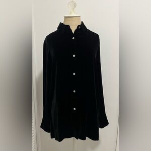 Ann Taylor Midnight Velvet Button-Down Shirt